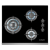 Aspes AEC1301FJ | Placa de gas de 60 cm, 3 zonas, Cristal Negro